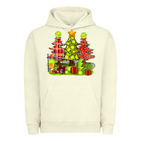 Pigment Pistachio Christmas With Tennis Trees Urban Hoodie - BundleAndBundleShop
