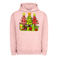 Pigment Salmon Christmas With Tennis Trees Urban Hoodie - BundleAndBundleShop