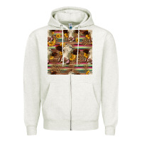 Oatmeal Heather western hereford cattle seamless pattern Zipper Hoodie - HRA Design Shop