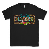 Black she is blesssed floral Classic Tee - BarkalooDesign