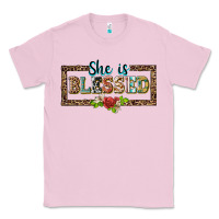 Bubblegum Pink she is blesssed floral Classic Tee - BarkalooDesign