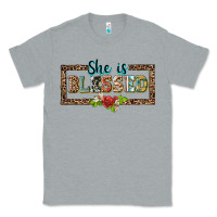 Heather Grey she is blesssed floral Classic Tee - BarkalooDesign