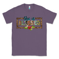Lavender she is blesssed floral Classic Tee - BarkalooDesign