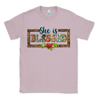 Lilac she is blesssed floral Classic Tee - BarkalooDesign