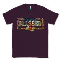 Plum she is blesssed floral Classic Tee - BarkalooDesign