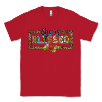 Red she is blesssed floral Classic Tee - BarkalooDesign