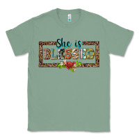 Sage she is blesssed floral Classic Tee - BarkalooDesign