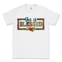 White she is blesssed floral Classic Tee - BarkalooDesign