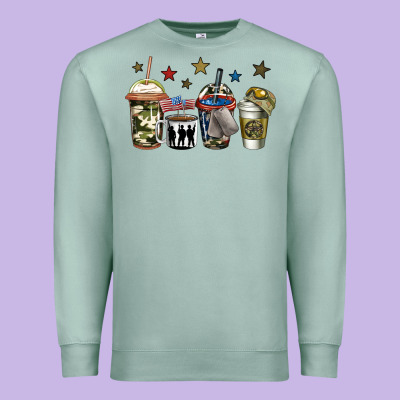 Army Coffee Premium Sweatshirt Designed By Jasminsmagicworld