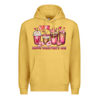Antique Gold happy valentine's day coffee cups Premium Hoodie - MaliasSmallBusiness