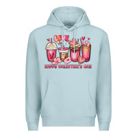 Blue Mist happy valentine's day coffee cups Premium Hoodie - MaliasSmallBusiness