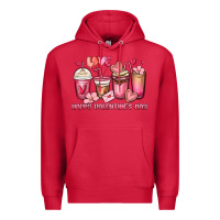 Cardinal happy valentine's day coffee cups Premium Hoodie - MaliasSmallBusiness