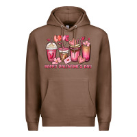 Chestnut happy valentine's day coffee cups Premium Hoodie - MaliasSmallBusiness