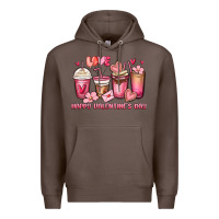Coffee happy valentine's day coffee cups Premium Hoodie - MaliasSmallBusiness