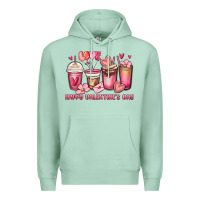 Seafoam happy valentine's day coffee cups Premium Hoodie - MaliasSmallBusiness