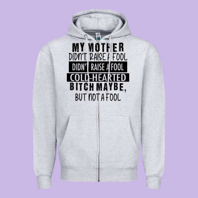 My Mother Black Zipper Hoodie Designed By Racoondesign