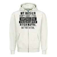 Oatmeal Heather my mother black Zipper Hoodie - RacoonDesign