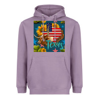 Lavender 4th of july texas map with cow seamless pattern Heavyweight Hoodie - BundleAndBundleShop