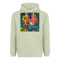 Matcha 4th of july texas map with cow seamless pattern Heavyweight Hoodie - BundleAndBundleShop