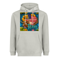 4th Of July Texas Map With Cow Seamless Pattern Heavyweight Hoodie | Teevron