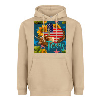 Mushroom 4th of july texas map with cow seamless pattern Heavyweight Hoodie - BundleAndBundleShop