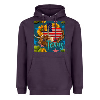 Plum 4th of july texas map with cow seamless pattern Heavyweight Hoodie - BundleAndBundleShop