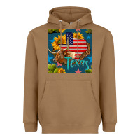 Toasted Coconut 4th of july texas map with cow seamless pattern Heavyweight Hoodie - BundleAndBundleShop