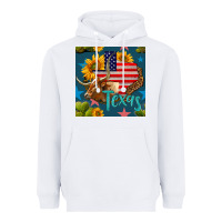 White 4th of july texas map with cow seamless pattern Heavyweight Hoodie - BundleAndBundleShop