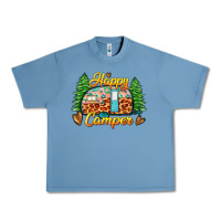 Pebble Blue happy camper Urban Heavy Tee - Zillion Design Studio