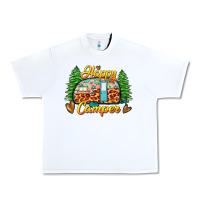 White happy camper Urban Heavy Tee - Zillion Design Studio