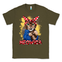 Army Green Meowica 4th of july Classic Tee - CowGirlArtShop