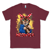 Burgundy Meowica 4th of july Classic Tee - CowGirlArtShop