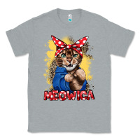 Heather Grey Meowica 4th of july Classic Tee - CowGirlArtShop