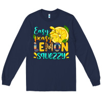 Navy easy peasy lemon squezzy Long Sleeve Tee - Zillion Design Studio