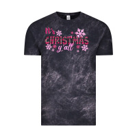 Cloud Black It's Christmas Y'all Season Pink Christmas Vintage Tee - RanaPortraitStore