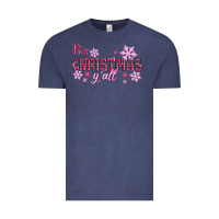 Vintage Denim It's Christmas Y'all Season Pink Christmas Vintage Tee - RanaPortraitStore