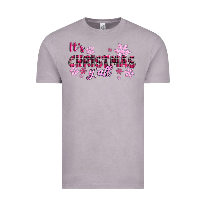 It's Christmas Y'all Season Pink Christmas Vintage Tee by RanaPortraitStore | Teevron