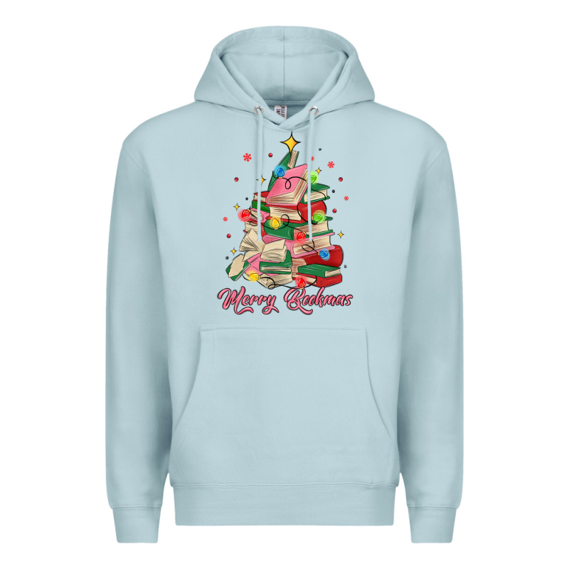 Merry Bookmas Christmas Book Tree Premium Hoodie by MaliasSmallBusiness | Teevron