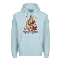 Blue Mist merry bookmas christmas book tree Premium Hoodie - MaliasSmallBusiness