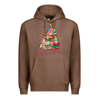 Chestnut merry bookmas christmas book tree Premium Hoodie - MaliasSmallBusiness