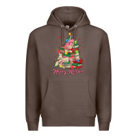 Coffee merry bookmas christmas book tree Premium Hoodie - MaliasSmallBusiness