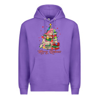 Purple merry bookmas christmas book tree Premium Hoodie - MaliasSmallBusiness