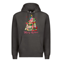 Smoke merry bookmas christmas book tree Premium Hoodie - MaliasSmallBusiness