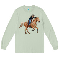 Matcha horse body with cowgirl Long Sleeve Tee - RanaPortraitStore