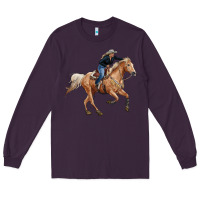 Plum horse body with cowgirl Long Sleeve Tee - RanaPortraitStore
