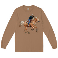 Toasted Coconut horse body with cowgirl Long Sleeve Tee - RanaPortraitStore