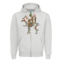 Dove Grey Christmas deer and skeletons Zipper Hoodie - FaDigitalArtStudio