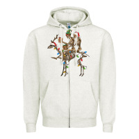 Oatmeal Heather Christmas deer and skeletons Zipper Hoodie - FaDigitalArtStudio