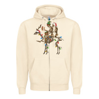 Sandshell Christmas deer and skeletons Zipper Hoodie - FaDigitalArtStudio