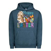 Pigment Midnight Navy Happy Easter Bunny Urban Hoodie - BundleAndBundleShop